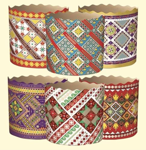 OLYMP Backform-Set für Osterkuchen Традиционная | Traditionell | 5 St, aus Backpapier | Panettone (H 11 cm, ∅ 13 cm)