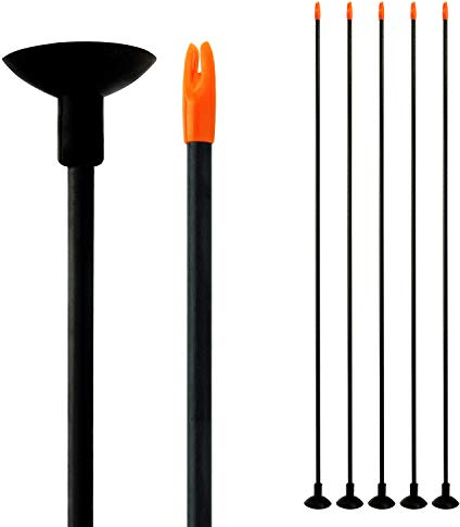 Bogenkönig Pfeile für Bogenschießen 5er Set aus Fiberglas mit Saugnapf Kinder Bogen