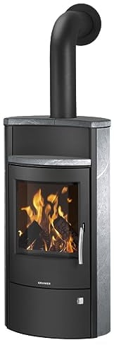 ORANIER | Kaminofen A+ | Pori 7 | Speckstein Korpus Stahl Schwarz | 6,5 kW