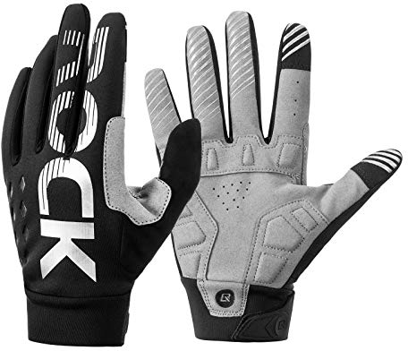 ROCKBROS Fahrradhandschuhe Handschuhe für Frühling Herbst Winddicht Stoßfest Touchscreen Vollfinger Handschuhe für Outdoor-Sports Laufen, Fahrrad Damen Herren