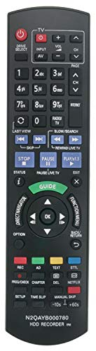 N2QAYB000780 Replace Remote Control - VINABTY n2qayb000780 for Panasonic Recorder DMR-HWT130 DMR-HWT130EB DMRHWT130 DMRHWT130EB DMR-HWT230 DMRHWT230 DMR-HWT230EB DMRHWT230EB DMR-HW120EBK DMRHW120EBK