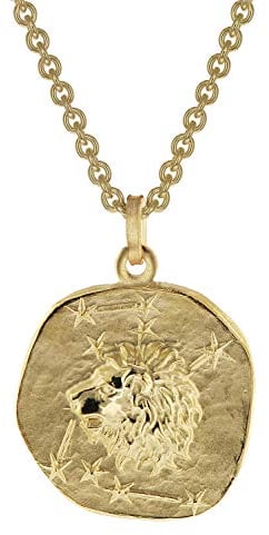 trendor Löwe Sternzeichen Anhänger Herren-Halskette Gold auf Silber Tierkreiszeichen, zeitloser Halsschmuck für Herren, tolle Geschenkidee, 39070-08-60 60 cm