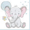 20 Servietten Elefant mit Ballon blau | Kind | Geburt | Taufe | Junge 33x33cm es**