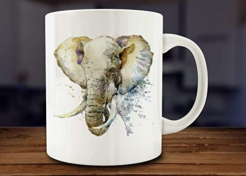 Elephant Mug Watercolor Elephant Coffee Mug Kitchen Art Coffee Cup Gift Cute Ceramic Heat Resistant Cup Ceramic Tea Cup