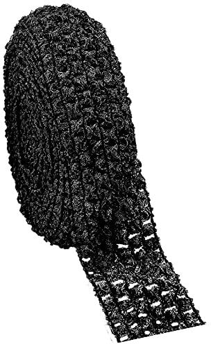 GORGECRAFT 5m 4.2cm Kopf Stirnband Häkel-Stirnband Ribbon Crochet Stretch Trim Stoff Für Haarschmuck Tube Top, Schwarz