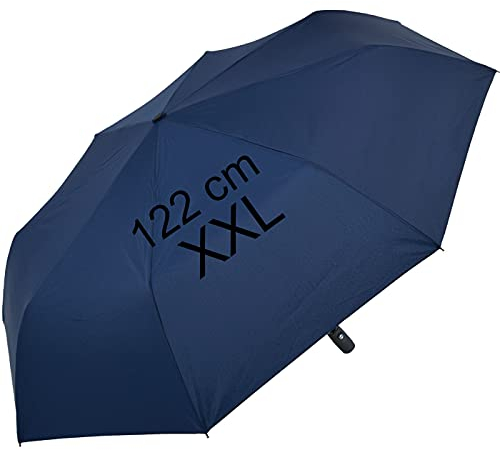 XXL Taschenschirm mit Auf-Zu-Automatik - Full Class - 122 cm großes Dach - dunkel-blau