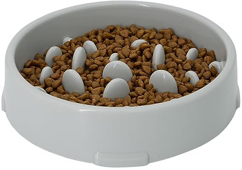 Interactive 2-in-1 Slow Feeder Dog Bowl with Pet Grooming Glove - Engaging Puzzle Maze Design for Healthy Eating - Ideal for Puppies and Dogs
