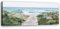 Feeby Vlies Leinwandbild Wasser Strand Sand Wellen Meer 150x50 cm Wanddeko Design Kunstdruck Zimmerdeko Bilderwand Ostsee Nordsee Gras Grün