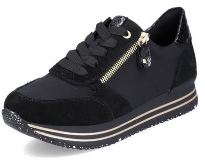 Remonte Damen D1316 Sneaker, schwarz, 42 EU
