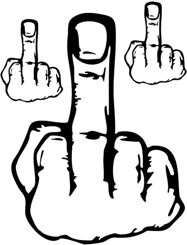 Nation Stinkefinger Aufkleber Karte Sticker - F-005