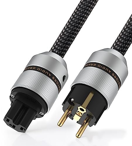 Tertullus HiFi - Cavo di alimentazione High End C15, cavo di alimentazione HiFi audio, con spina Schuko e spina per dispositivi freddi (E820, 1,5 m)