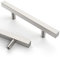 Astrée 5 Pack 96mm Brushed Satin Nickel Kitchen Handles - Stainless Steel Cupboard Handles for Cabinets, Doors & Drawers