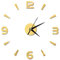 Nikou Wanduhr-Aufkleber, Uhrendekor, Acryl Spiegelaufkleber Wand 1 mm 3D Wandtattoo Uhr Rahmenlos DIY Modernes Heimbüro(Golden)