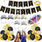 37 Stück Silvester Deko 2025,Neujahr Silvesterdeko,Neujahr Silvester Dekoration Set,Silvester Haarreif Hüte Latex Luftballons Happy New Year Girlande Silvesterpartydeko Accessoire für Silvesterparty