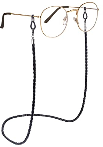 Brillenhalter, Sonnenbrillen Halterung, AllenCOCO 18 Karat vergoldete Brillenkette für Damen, Black Lines, 68.58 cm