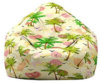 Highdi Cocotier Pouf Poire sans Garnissage pour Adultes Enfants Rangement de Jouets Stockage Grande Fauteuil Pouf Pliable pour Fauteuil Housse de Pouf Poire (90 * 110cm,Coquille)