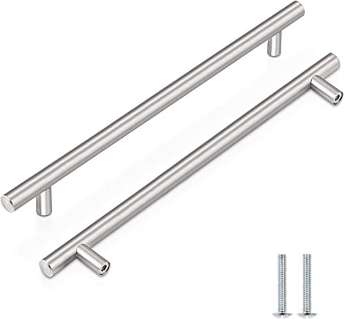 2 Pack Kitchen Cupboard Handles Stainless Steel Kitchen Door Handles Brushed Cabinet Handles Wardrobe Drawer (2 Pack Silver, Hole Centre 160mm)