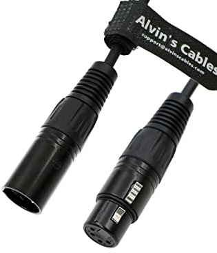 Alvin's Cables XLR 4 Broches mâle vers XLR 4 Broches Femelle Câble d'alimentation pour Sony Venice|F55|SXS Camera, pour Canon C300 Mkiii|C500 Mkii, Blackmagic Ursa Mini Pro 2M/6.56ft