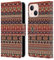 Head Case Designs Rojo Patrón Amerindio Carcasa de Cuero Tipo Libro Compatible con Apple iPhone 13 Mini