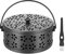 CHEVVY Moskito Spulenhalter Ø13,5CM Metall-Räucherstäbchenhalter mit Griffdeckel Spulenbox Aromatherapie Halter mit Reinigungsbürste Round Metal Incense Box (Schwarz)