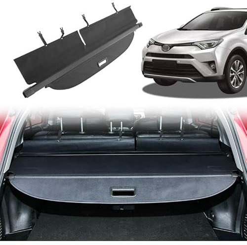 BOJOUL Einziehbarer Auto Laderaumabdeckung Rollo, für Toyota RAV4 2013-2018 Laderaumabdeckung Kofferraum Schutz Abdeckung Cargo Cove