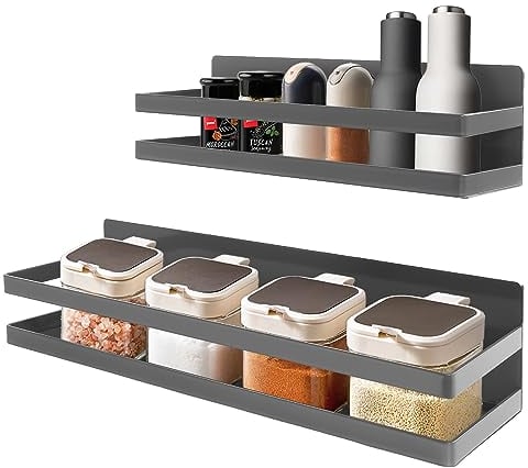 Uten Magnetica Porta Spezie, 2 Pezzi Mensola Cucina Magnetico per Frigorifero, Portaspezie Magnetico, Multifunzione Scaffale Magnetico per Frigorifero, Per Cucina/Bagno