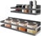 Uten 2 Pack Spice Rack Iron Magnetic Shelf, Magnetic Spice Rack Organizer, Wall Mounted Seasoning Organizer, for Cabinet Refrigerator - Grey