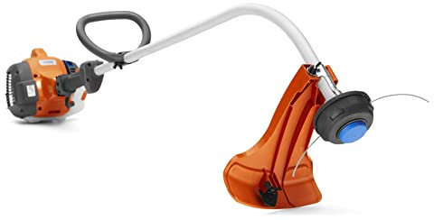 Husqvarna Débroussailleuse à gaz 130C, 2 cycles de 28 cc, tige incurvée de 43,2 cm, avec tête de débroussailleuse Tap N' Go pour une alimentation rapide
