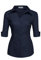 HOTOUCH Womens Blouses 3/4 Sleeve Cotton Shirt Ladies Office Shirts Basic Fitted Blouse V-Neck Short Sleeve Top Navy Blue M