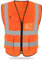 HYCOPROT Sicherheitswesten Warnweste Hohe Sichtbarkeit Reflektierendes Weste Executive Manager Jacke Zip 2 Band Brace (Orange-mesh, XL)