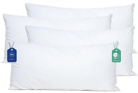 livessa Kopfkissen/Kissen 40x80 (4er Set) - Schlafkissen, Bettkissen, Pillow, waschbar, Ultra weich, atmungsaktiv, Hypoallergen, Obermaterial: Mikrofasergewebe, Innenmaterial: Hohlfaser…