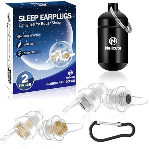 Naiicute öhrstöpsel schlaf 2 Paar, Gehörschutz Ohrenstöpsel gegen Schnarchen, Ohr-Stöpsel lärmreduzierung Noise Cancelling Silikon Sleep Ear Plugs für Schlafen Arbeiten Reisen, Erwachsene Kinder 12+