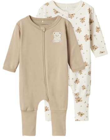 Name It Baby Unisex Nbnnightsuit 2P Zip Ff Jet Bear Noos, Jet Stream, 86 EU