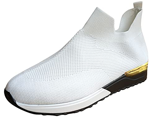 Herren Damen Sportschuhe - Hatme Orthopädische Wanderschuhe Mesh Atmungsaktive Schuhe Breite Füße Plateau Turnschuhe Schnürsenkel Dicke Sohle Frauen Schuhe rutschfest Turnschuhe Für Geschwollene Füße