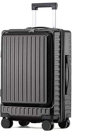 TANTOMI Handgepäck Koffer, Reisekoffer mit Laptopfach, Hartschalenkoffer Trolley Rollkoffer Reisekoffer mit 4 Rollen 360°, 3-Stelliges Schloss und TSA(Dunkelgrau)