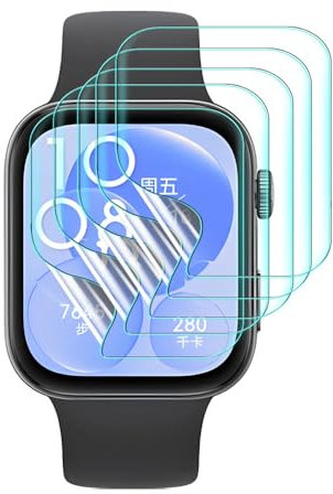 5pcs Película hidrogel Protector de pantalla para Huawei Watch Fit 3 / Fit 4 / Fit 4 Pro 1.82 Smartwatch Película tpu de protección transparente flexible de alta definición [sensible al tacto]