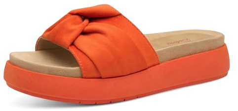MARCO TOZZI Damen Pantoletten Bequem Sommer, Rot (Carrot), 40 EU