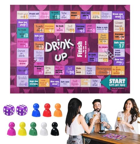 Betrunkene Brettspiele für Erwachsene, Trinkbrettspielset | Drunk Chess Brettspiel mit 2 Würfeln - Interaktives Schachspiel zum Thema „Betrunken“ für Erwachsene