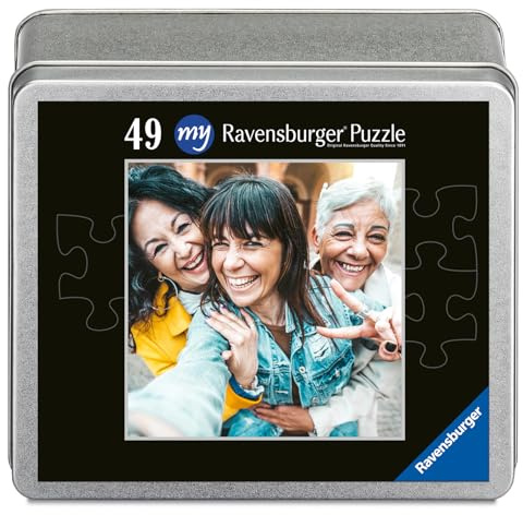Ravensburger Fotopuzzle 49 Teile mit eigenem Bild Metallbox Querformat S | 49 Teile, Zum Selbstgestalten, Personalisierte Fotogeschenke, Für Kinder und Erwachsene