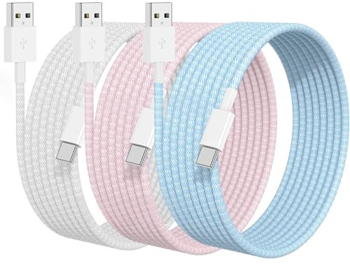 [Apple MFi Certified] Car Carplay Cable for iPhone 16 15, 3Pack 6Ft USB A to C Cable 60W Fast Car Charger Colorful Woven Cord Screen Sync for iPhone 16/16 Pro Max/15 Plus, iPad Pro, Air, Mini, iPad10