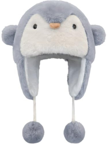 Lpitoy Plüsch-Pinguin-mütze, Superweiche Warme Mütze Ohrenklappen, Süße Wintermütze Für Outdoor-ski-Winter-Weihnachten