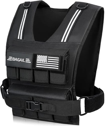 BAGAIL Weighted Vest for Strength Training, Removable Iron Plates, Adjustable Bust Size, Heavy Duty Fitness Vest for Man Woman, Ideal for Gym Workouts, Yoga Training and Aerobic Exercises