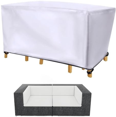 AEKDCL Abdeckung für Gartentisch,Nach Maß Gartenmöbel Abdeckung,420D Oxford Tisch Winterfest Wetterfest UV-Beständiges für Tischplatte Schutzhülle Terrassentisch,Silber 150x90x85cm