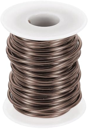 QUARKZMAN Alambre de Aluminio, 2.5mm x 10m Alambre Artesanal de Aluminio Anodizado, Flexible y Moldeable, para Esculpir Joyas, Modelado, Manualidades, Bricolaje, Marrón