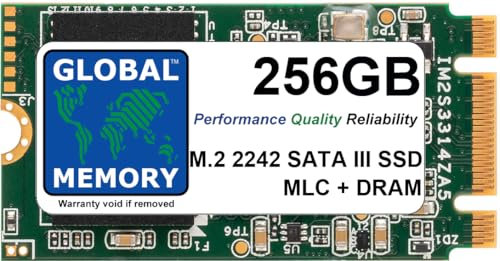 GLOBAL MEMORY Disque SSD M.2 2242 NGFF SATA 3 MLC avec DRAM Solid State Drive (SSD) – (Qualité industrielle – Ultra fiable) 256 Go
