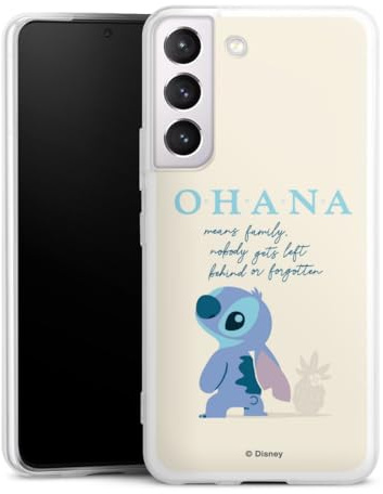 Slim Case kompatibel mit Samsung Galaxy S 22 Silikon Handyhülle transparent Hülle extra dünn Lilo & Stitch Disney Offizielles Lizenzprodukt