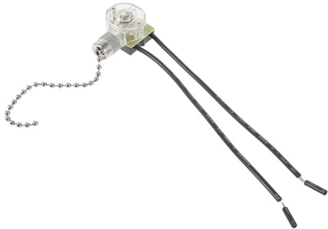 UKCOCO 2 pièces Interrupteur à Tirage Fils Transparent pour Ventilateur Plafond et Lampe Chevet Simple Installation Contrôle Pratique