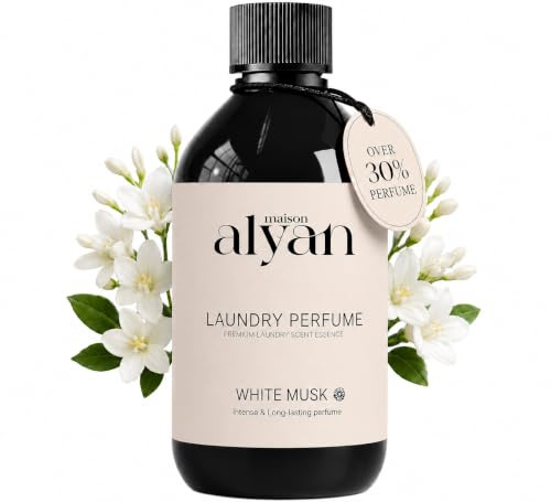 White Musk Concentrated Laundry Perfume & In-Wash Scent Booster 250ml | Over 30% Perfume concentration | Italian-Made | Works on Clothes, Bedding, Towels & Linens