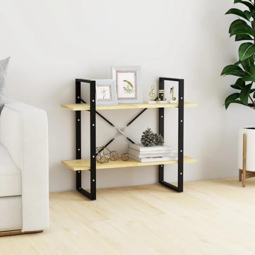 ZfiPhranillus Massivholz Bücherregal Kiefer 80 x 30 x 70 cm, 2 Böden Industrie-Design, Robust & Langlebig, Kleines Regal für Wohnzimmer Büro Schlafzimmer