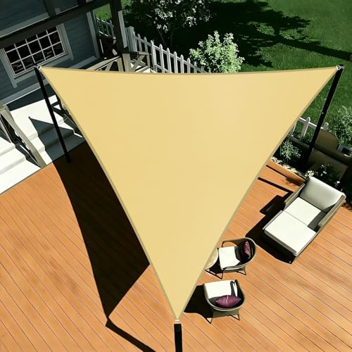 Shade&Beyond Sonnensegel Wasserdicht Rechteckig 3x3x3 m Wetterschutz Sonnenschutz Sunsegel PES-Polyester mit 95% UV-Schutz für Balkon, Garten, Terrasse,Sand
